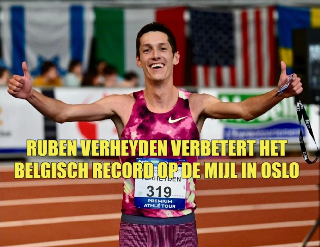 Ruben Verheyden verpulvert Belgisch record op mijl tijdens Diamond League in Oslo.