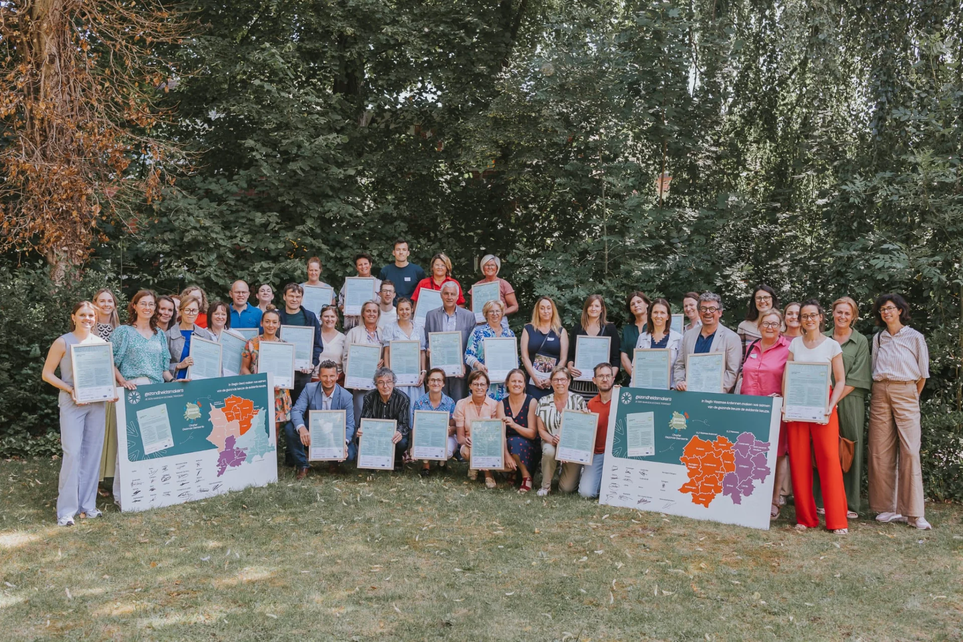 Lokale besturen en Gezondheidsmakers ondertekenen het Charter Gezonde Gemeente in Regio Gent en Vlaamse Ardennen.