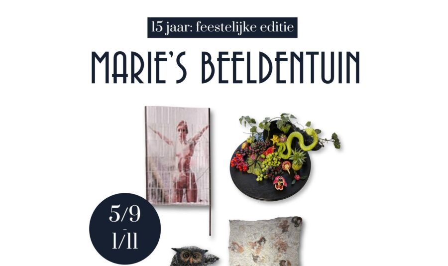 Marie’s Beeldentuin viert 15-jarig bestaan met nieuwe tentoonstelling hedendaagse kunst.