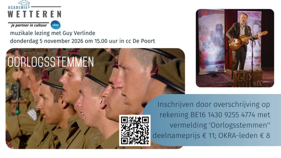 Guy Verlinde brengt met ‘Oorlogsstemmen’ muziek, poëzie en verhalen naar Wetteren.