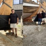 Nieuw roer voor botter Rosalie aangekomen in Baasrode: restauratie van uniek stukje scheepvaartgeschiedenis gaat verder.