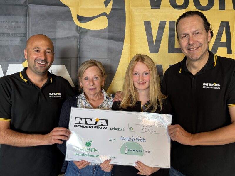 Tien jaar nadat haar wens werd vervuld, schenkt Sara opbrengst van N-VA Denderleeuw tombola aan Make-A-Wish.