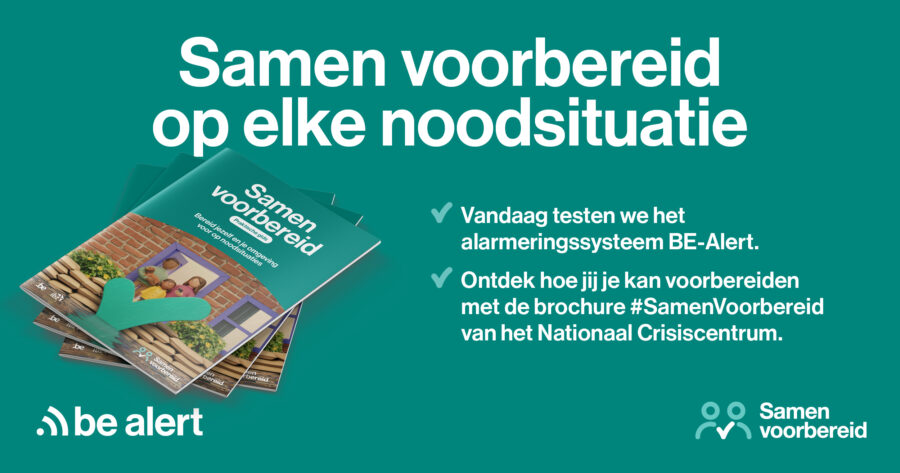 Geslaagde test van BE-Alert in Denderleeuw.
